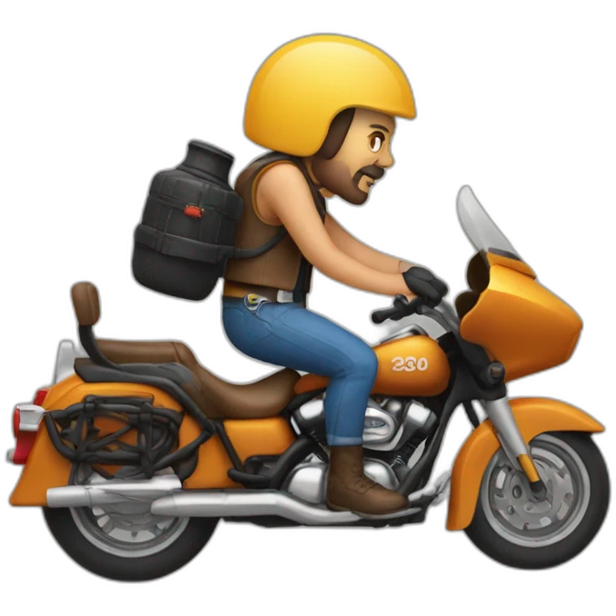 Biker making weelings emoji