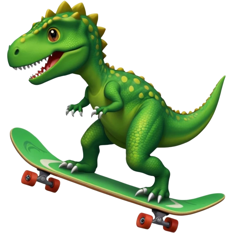 Dinosaur on a skateboard emoji