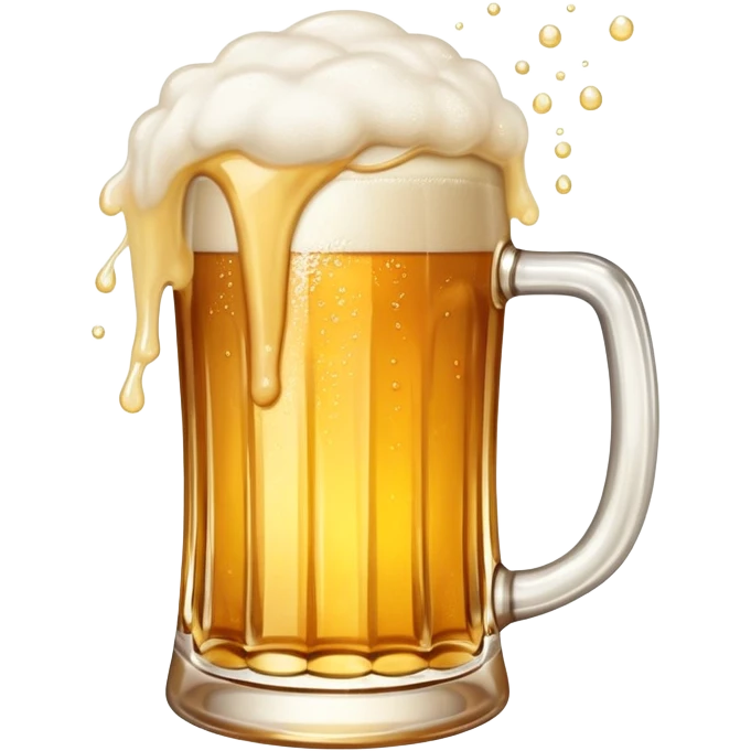 Glass of beer with foam spilling over emoji