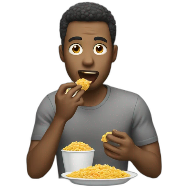 man eating a lot emoji
