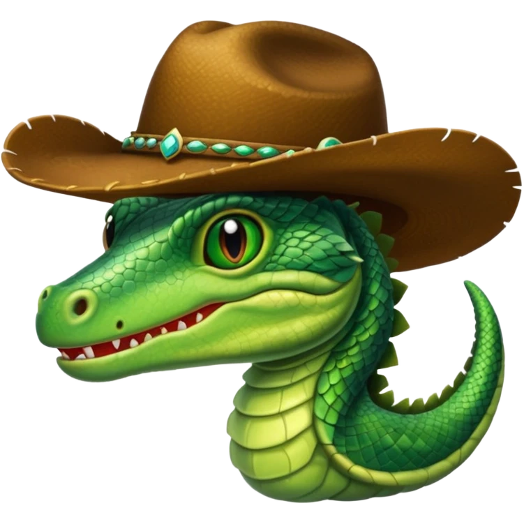 reptile with a cowboy hat emoji