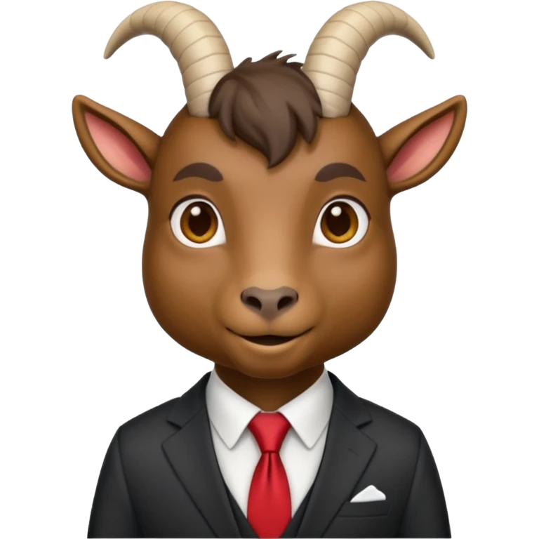 black goat with tie & suit emoji