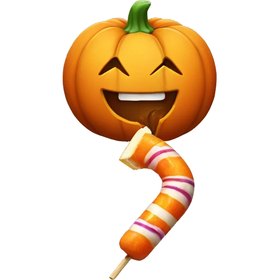 Pumpkin eating candy emoji