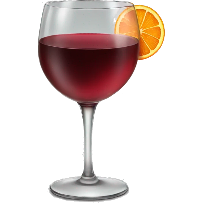 Glass of red wine and orange slice inside  emoji
