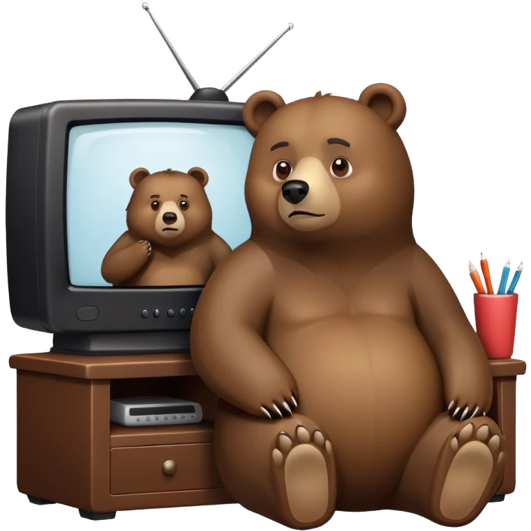 The bear is watching TV. emoji