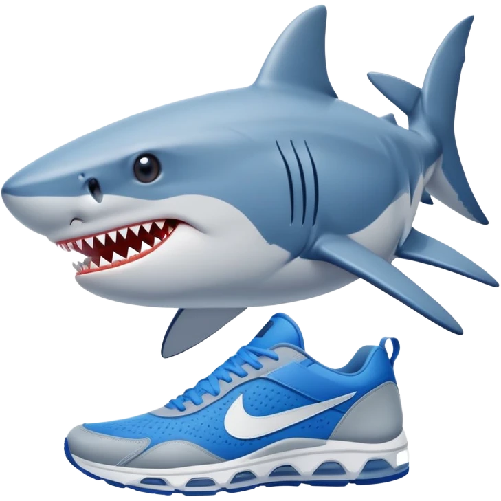 Tiburon con tenis nike azules emoji