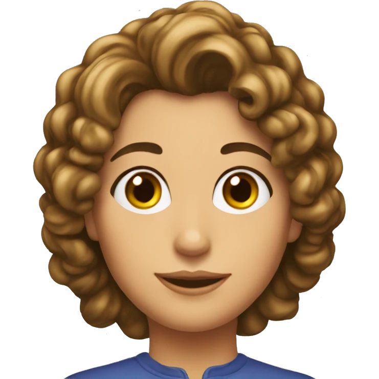 Teresa pelo rizado castaño emoji