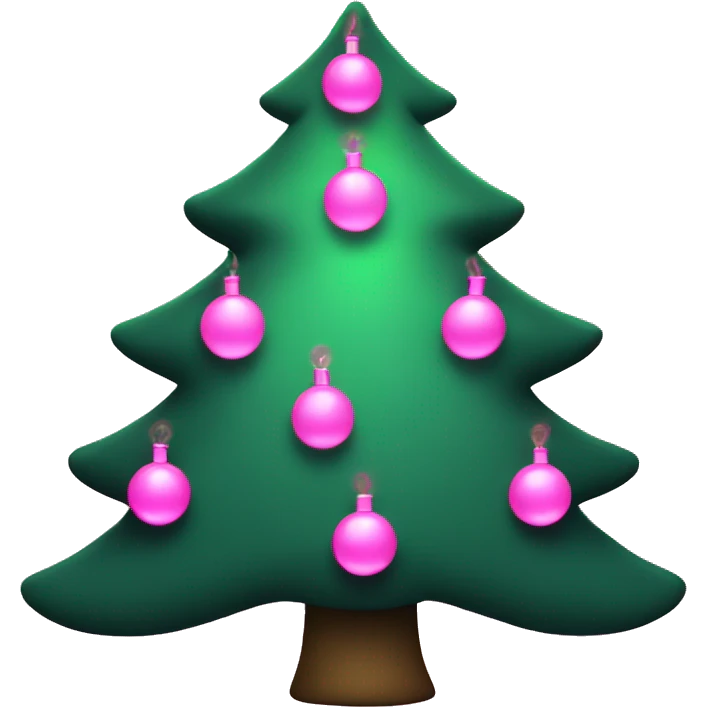 Green New year tree with pink lights emoji
