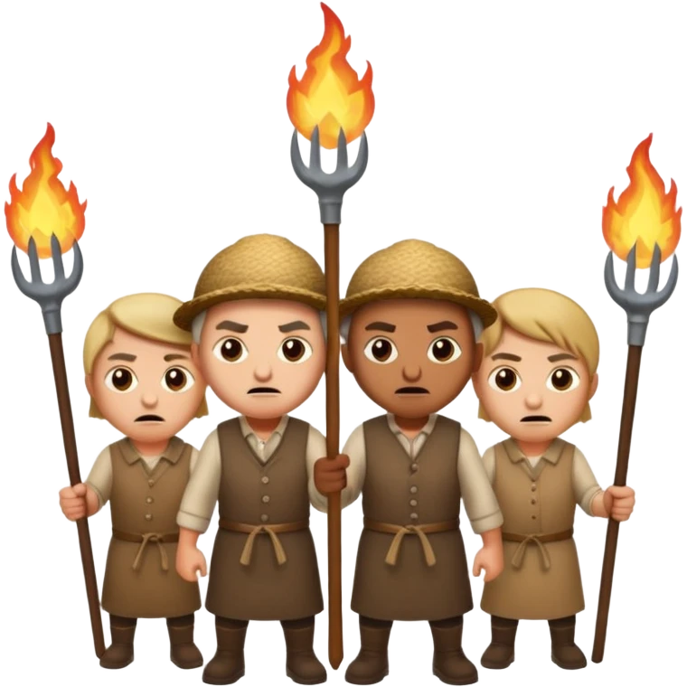 les villagois avec des fourches et des torches emoji