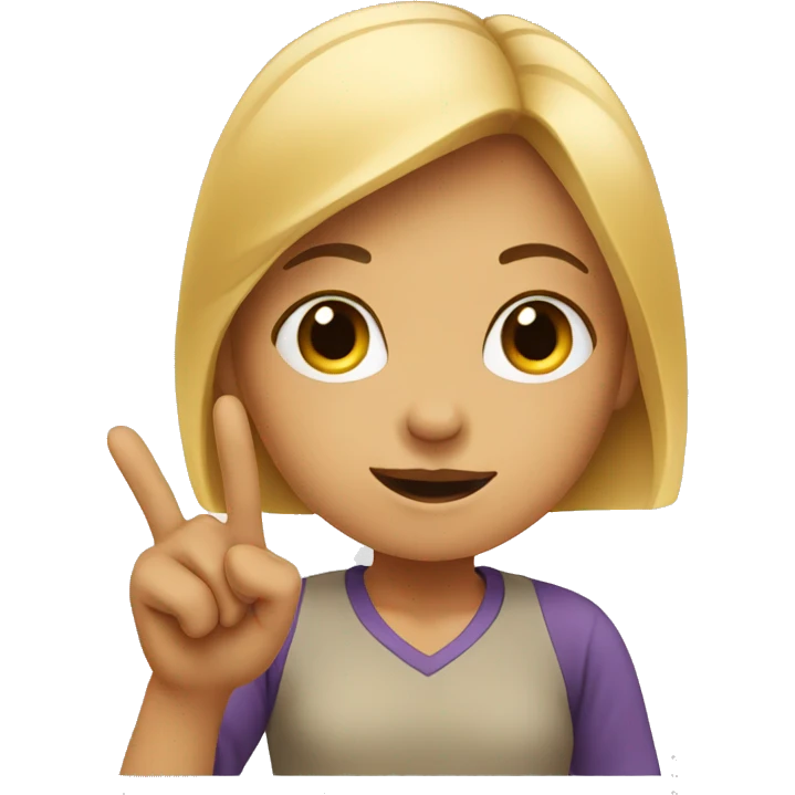 Girl pointing to nose emoji