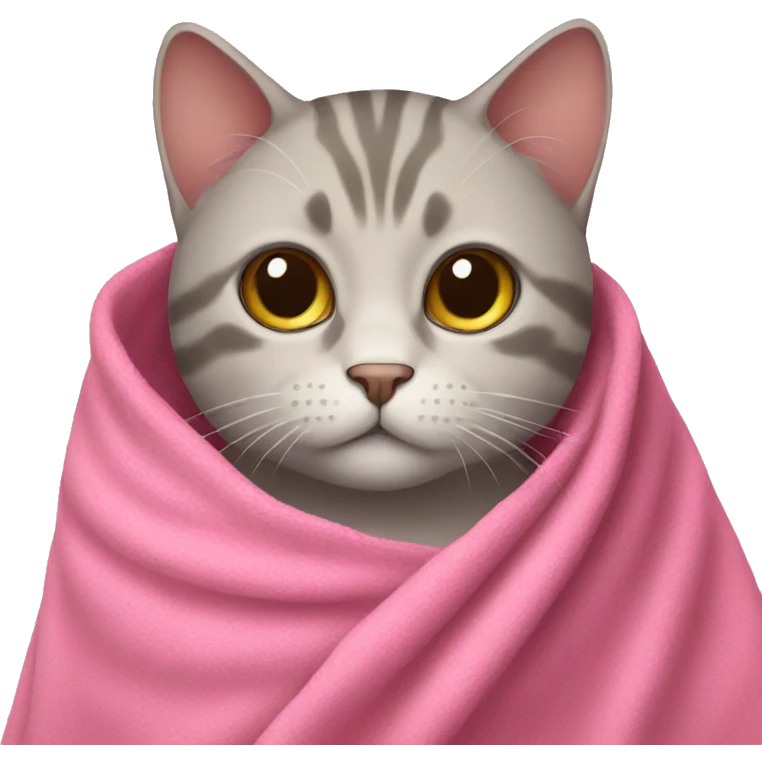 Cat with pink blanket  emoji