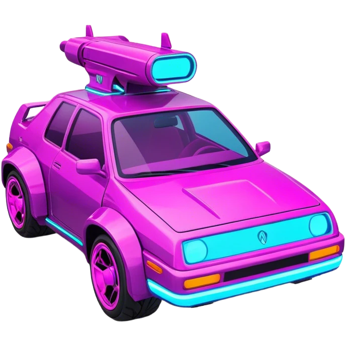 neon CAR  cyber punk emoji