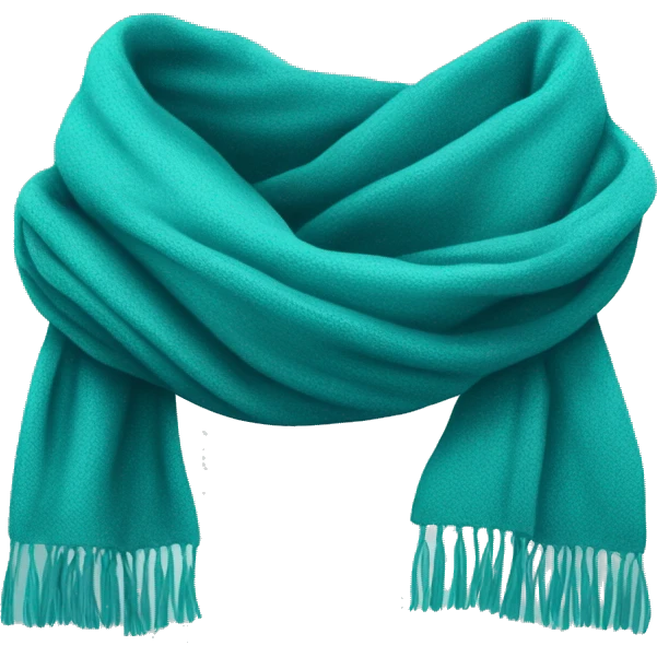 Realistic teal winter scarf isolated. emoji