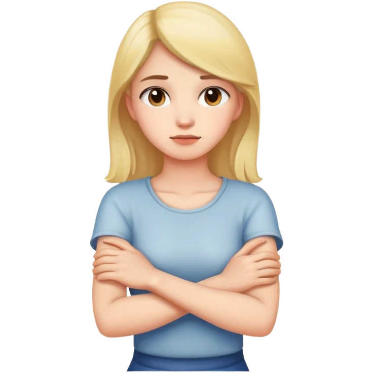 Gurl holding neck with arms crossed emoji