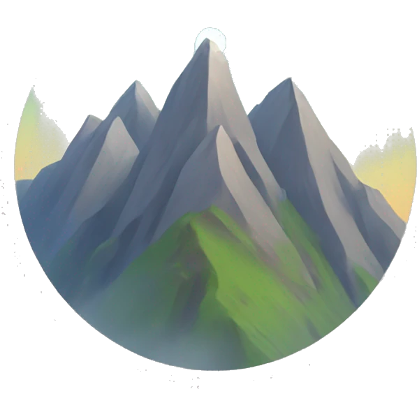 Three pointed mountain with three stars emoji