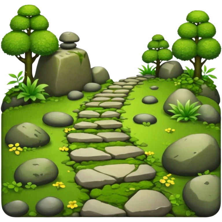 path with stones, plants emoji