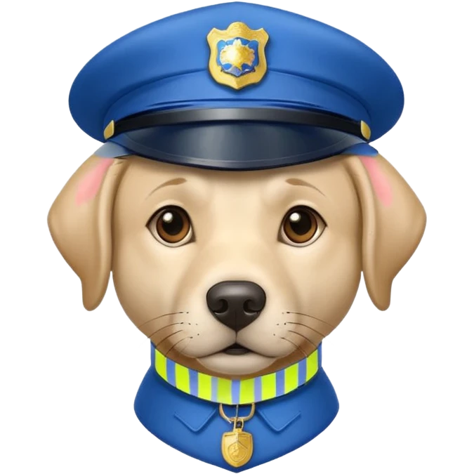  Lablador dog with a blue police cap emoji