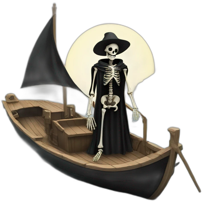 skeleton-ferryman-wearing-a-black-gown-on-a-boat emoji