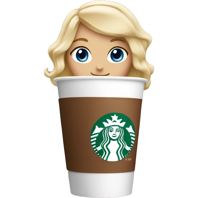 Starbucks cup drink with blonde girl blue eyes  emoji