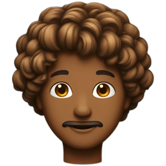 un beau gosse au couleur caramel avec des cheveux crépus noir emoji
