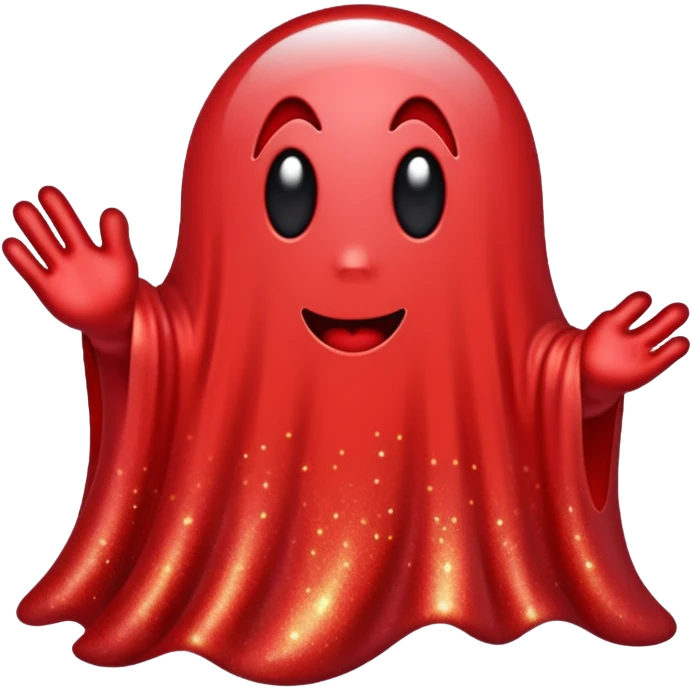 red glitter ghost emoji