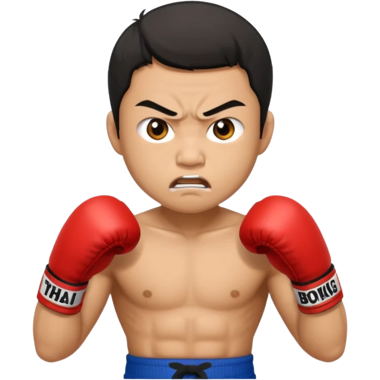 click that wong sze man face in thai boxing with angry face 20 times emoji