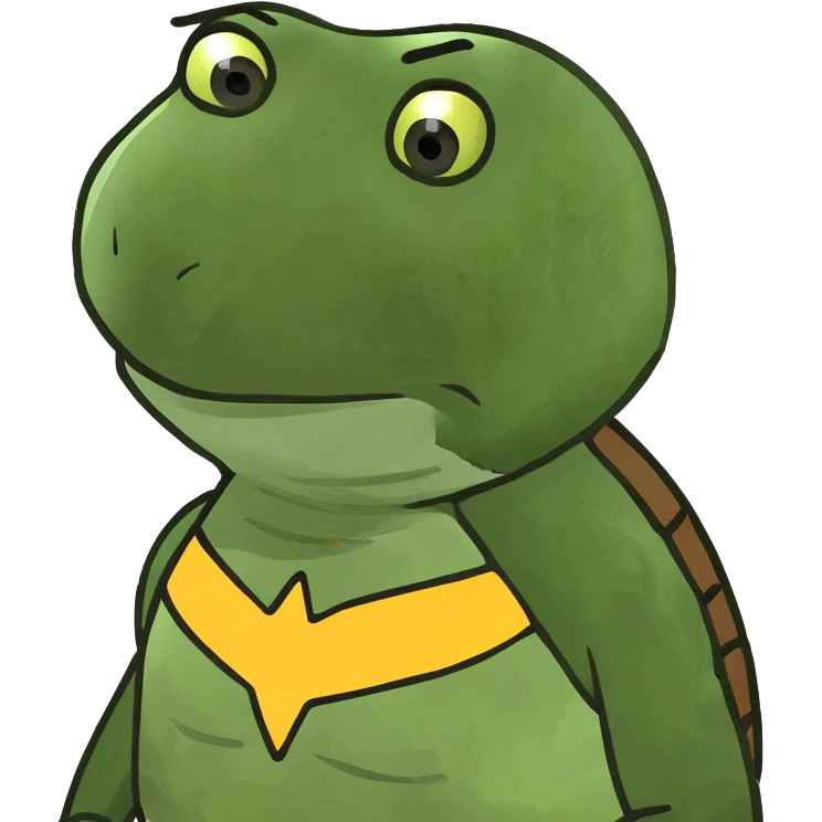Turtle dressed as flash emoji