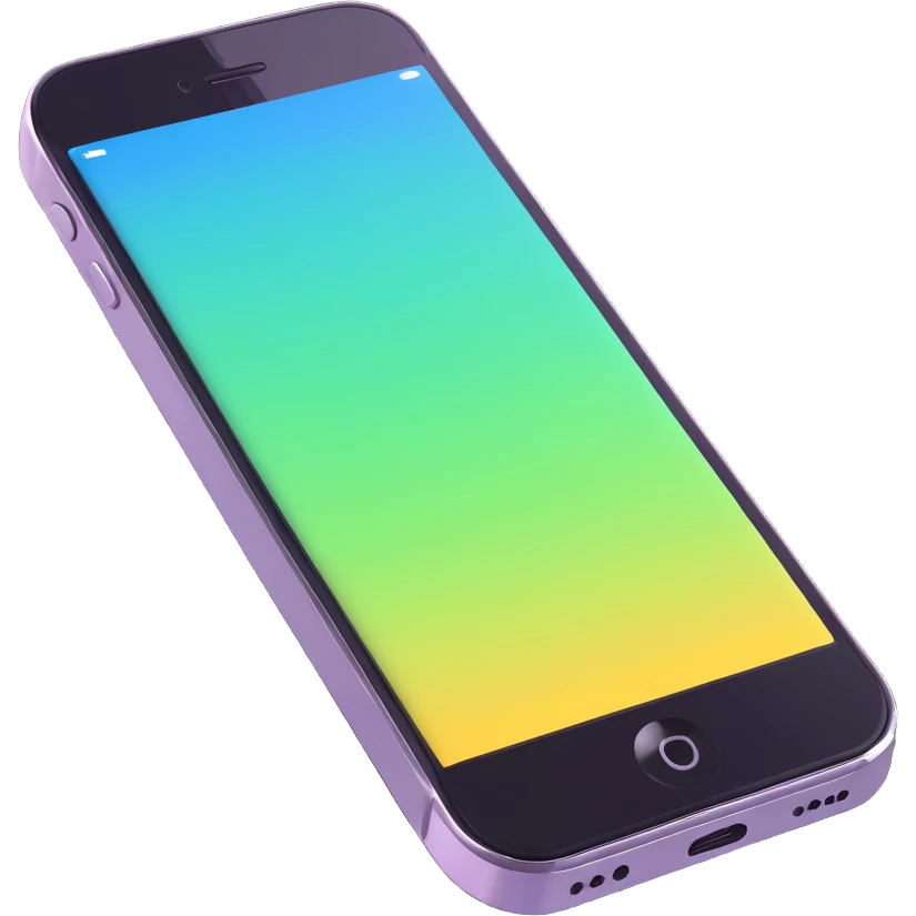 an iPhone smartphone, shiny and rounded emoji