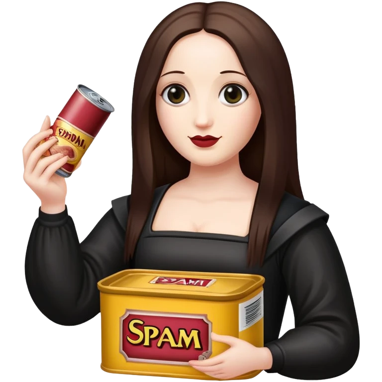 gothic monalisa holding spam meat can emoji