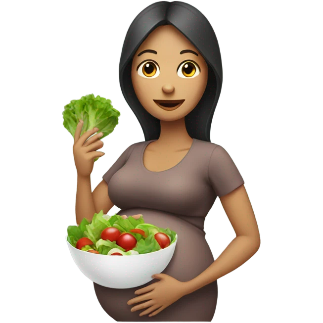 pregnant woman with salad emoji