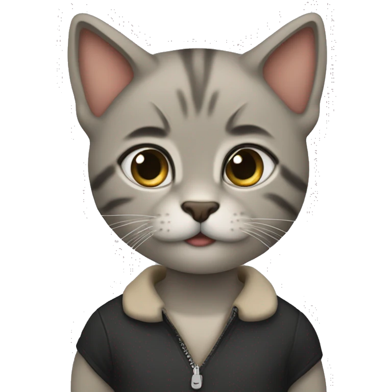 Девушка с черным котом  emoji
