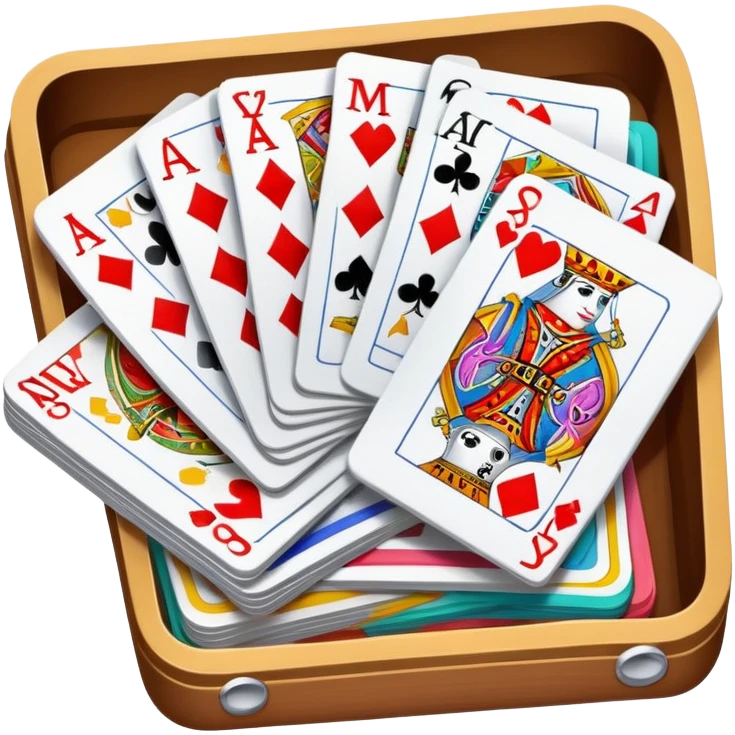 Canasta card game with a pile of cards and score pad emoji
