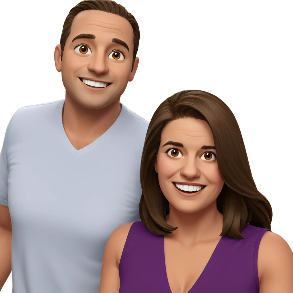 smiling couple indoors together emoji
