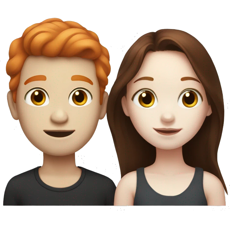 pale redhead girl with a pale skin and black hair boy emoji