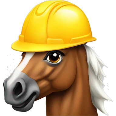 horse wearing a construction helmet emoji