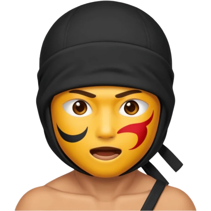 naked ninja emoji with the hot emoji face emoji