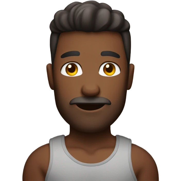 brown heades man with biceps emoji