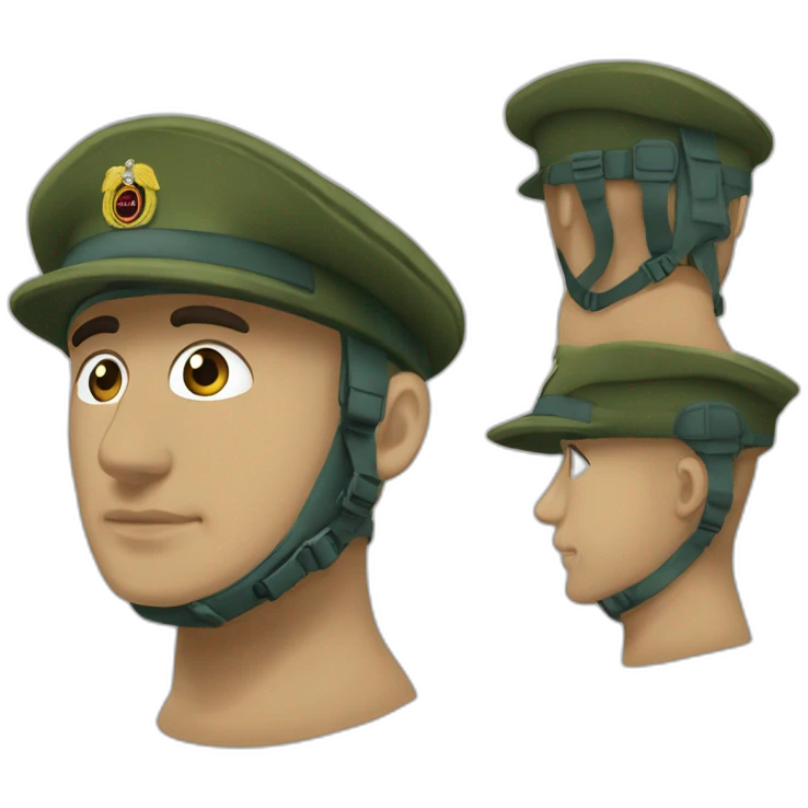 Militar con casco puesto casco peckerman  emoji