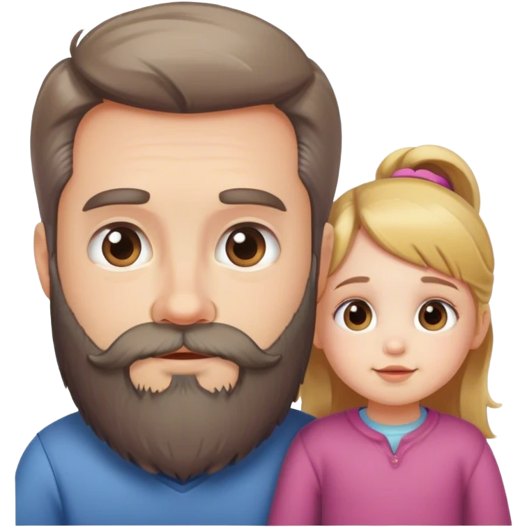 Little girl and daddy with a beard  emoji