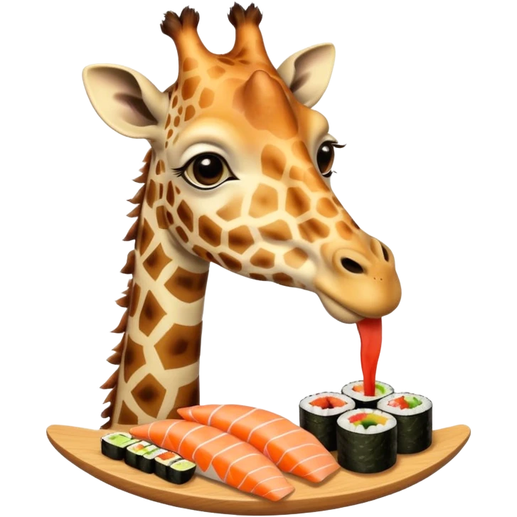 Giraff eating sushi emoji