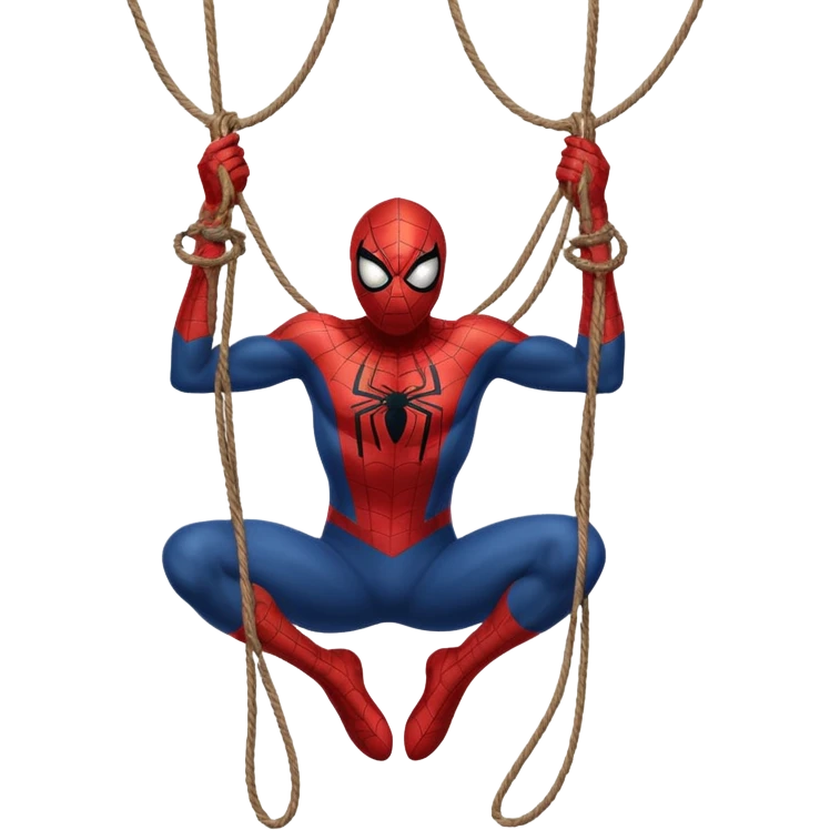 spiderman hanging himself with a noose made of webs emoji