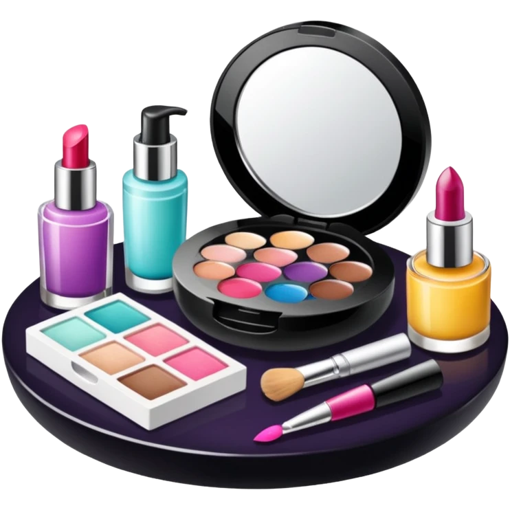 Productos de skincare aesthetic y maquillaje muchos productos en una mesa emoji