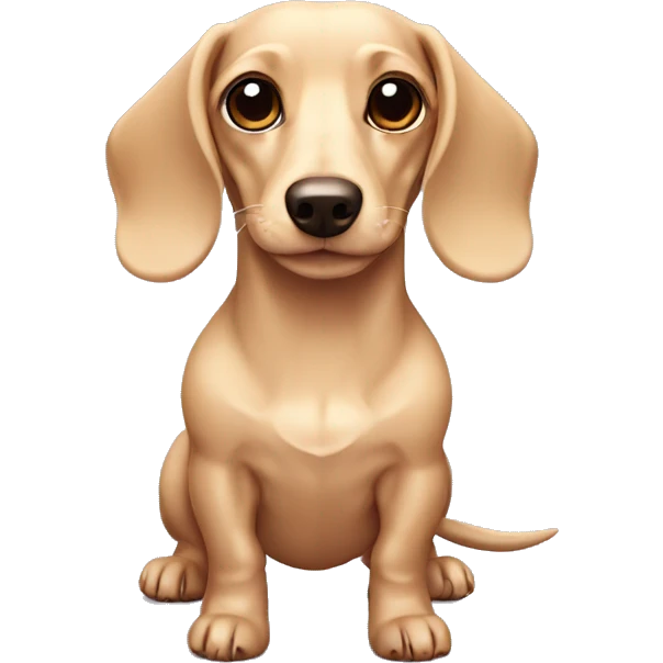 cream dachshund with brown eyes emoji