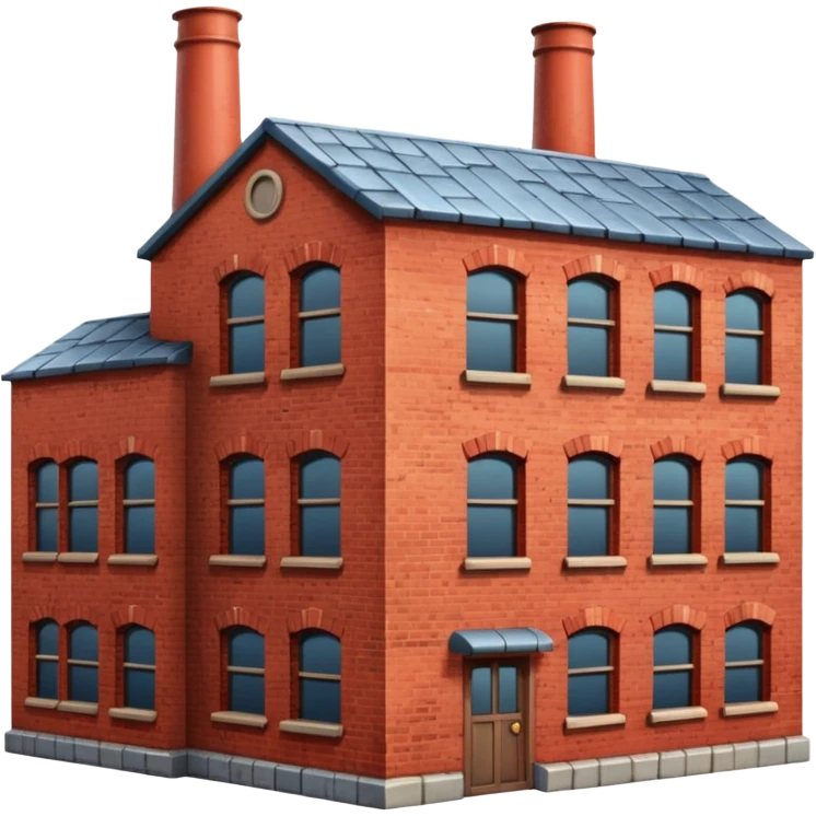 wide old factory made of bricks without pipes emoji