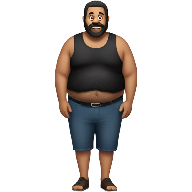 Men Whit big hairy belly emoji