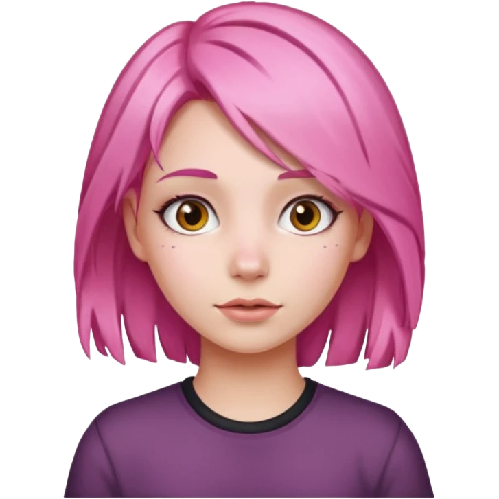 Pembe saçlı kız emoji