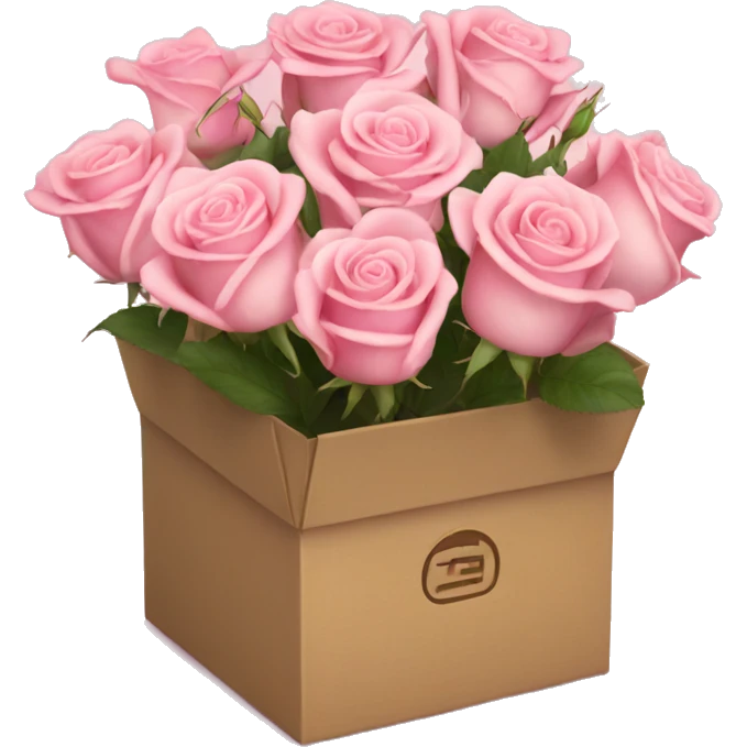 Light pink roses in a box  emoji