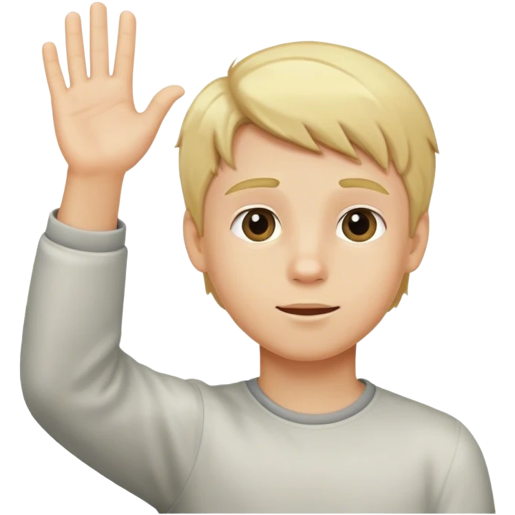 Blond boy raising hand emoji