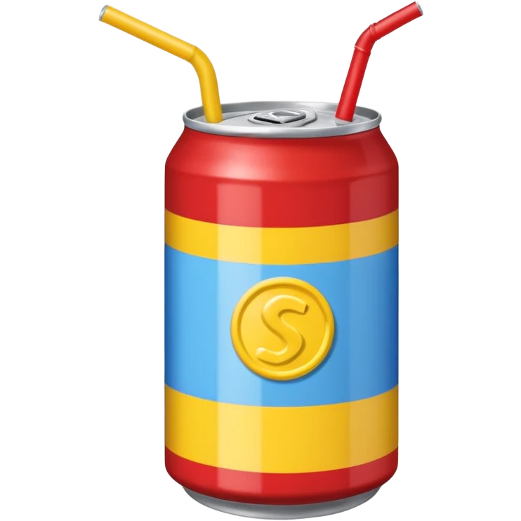 drink can blue red yellow Surfside SINGLE STRAW NO FACE emoji