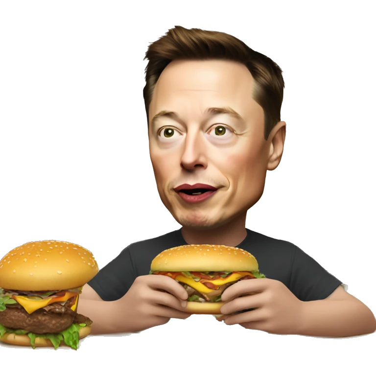 Elon Musk eating burger emoji